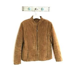 Luis Alvear L Tan 100% Leather Quilted Bomber